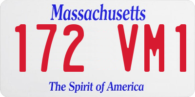 MA license plate 172VM1