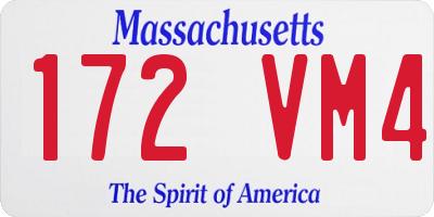 MA license plate 172VM4