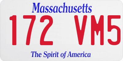 MA license plate 172VM5