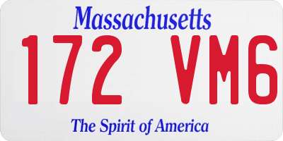 MA license plate 172VM6