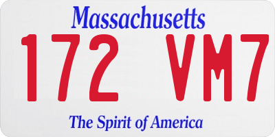 MA license plate 172VM7
