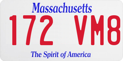 MA license plate 172VM8