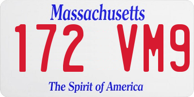 MA license plate 172VM9