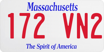 MA license plate 172VN2
