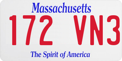 MA license plate 172VN3