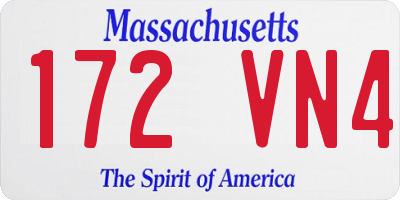 MA license plate 172VN4