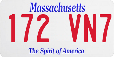 MA license plate 172VN7