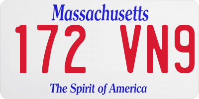 MA license plate 172VN9