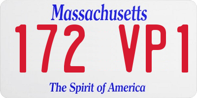 MA license plate 172VP1
