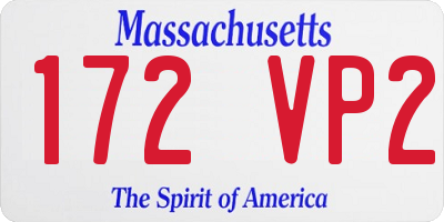 MA license plate 172VP2