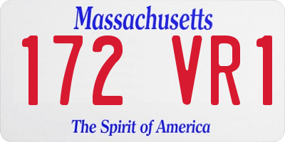 MA license plate 172VR1