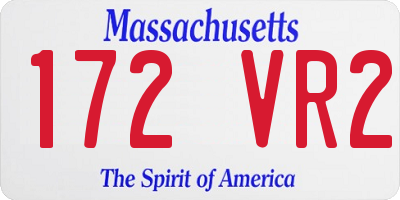 MA license plate 172VR2