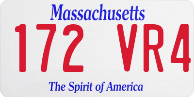 MA license plate 172VR4