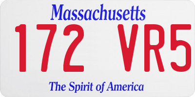 MA license plate 172VR5