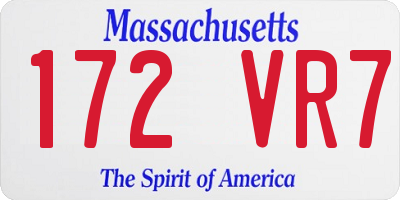 MA license plate 172VR7