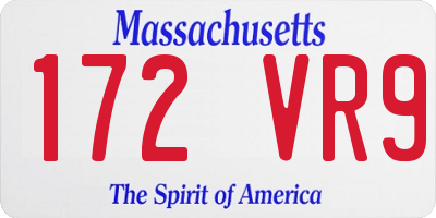 MA license plate 172VR9