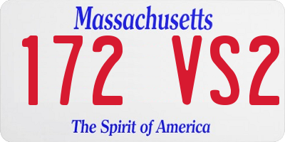 MA license plate 172VS2