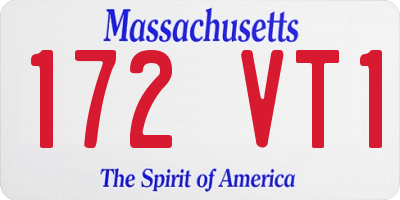 MA license plate 172VT1