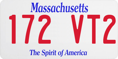 MA license plate 172VT2