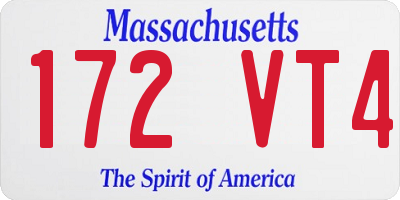 MA license plate 172VT4