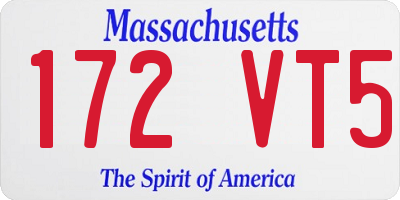 MA license plate 172VT5