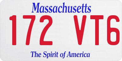 MA license plate 172VT6