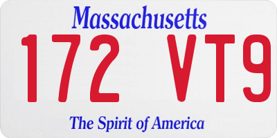 MA license plate 172VT9