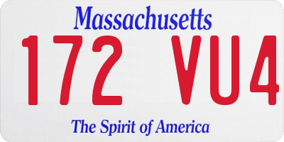 MA license plate 172VU4