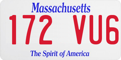 MA license plate 172VU6