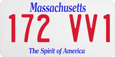 MA license plate 172VV1