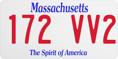 MA license plate 172VV2