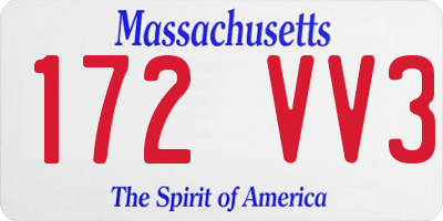 MA license plate 172VV3