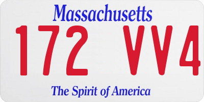 MA license plate 172VV4