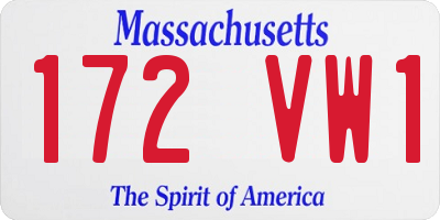 MA license plate 172VW1