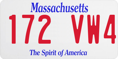 MA license plate 172VW4