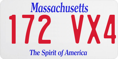MA license plate 172VX4