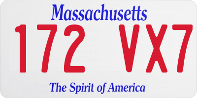 MA license plate 172VX7