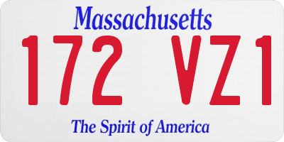 MA license plate 172VZ1