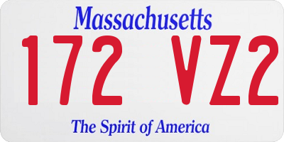 MA license plate 172VZ2