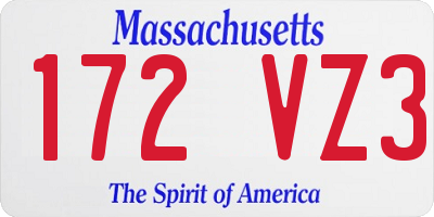 MA license plate 172VZ3