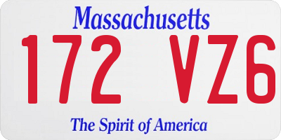 MA license plate 172VZ6