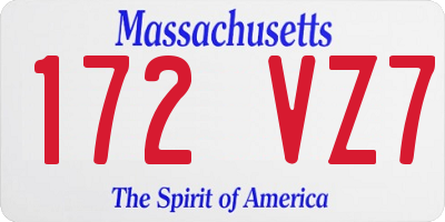 MA license plate 172VZ7