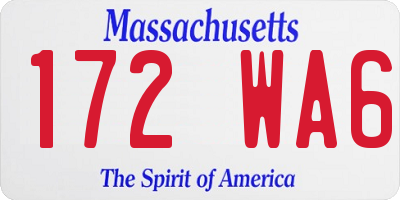 MA license plate 172WA6
