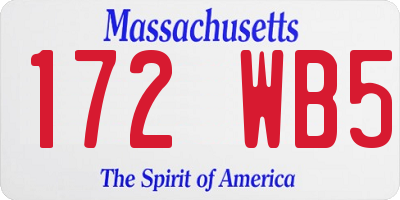 MA license plate 172WB5