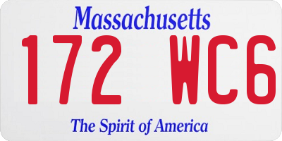 MA license plate 172WC6