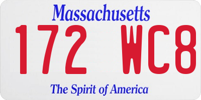 MA license plate 172WC8