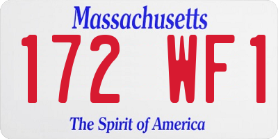 MA license plate 172WF1
