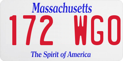 MA license plate 172WG0