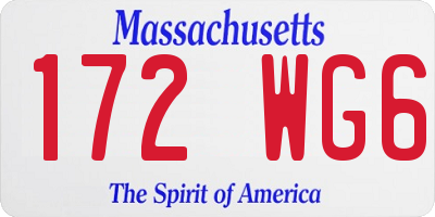 MA license plate 172WG6