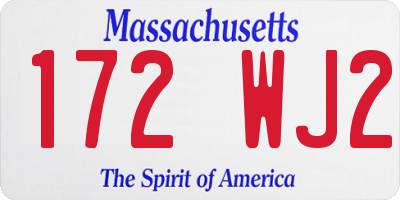 MA license plate 172WJ2